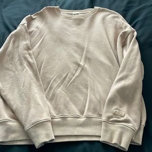 Like new VS Pink tan oversized crew sweatshirt size xs